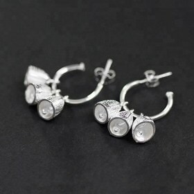Handmade-Fine-Fish-Bell-earring-silver-925 (5)